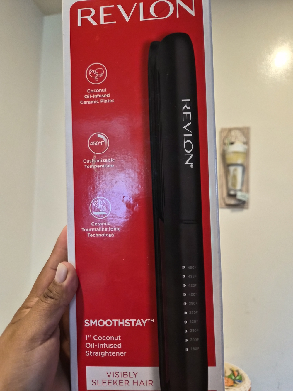 Revlon Black SmoothStay 1" Coconut Oil-Infused Straightener